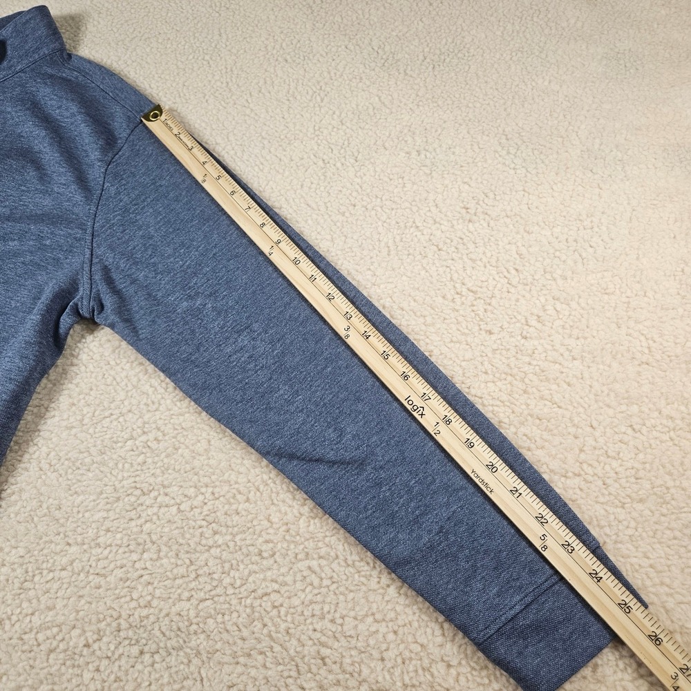 Mizzen+Main Quarter Zip Pullover Mens L Blue Heather Stretch Knit Coastal Preppy - Picture 11 of 15